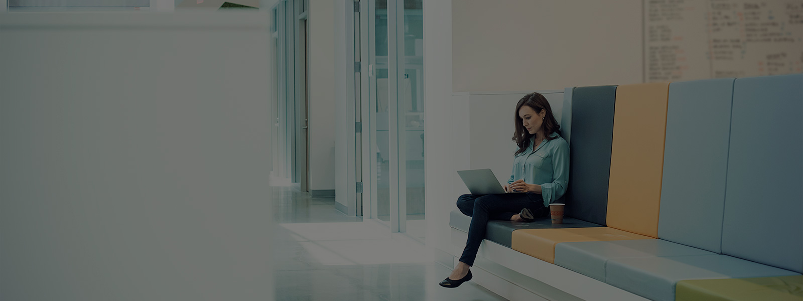 Woman working on laptop