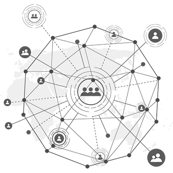 Illustration graph of global network connection