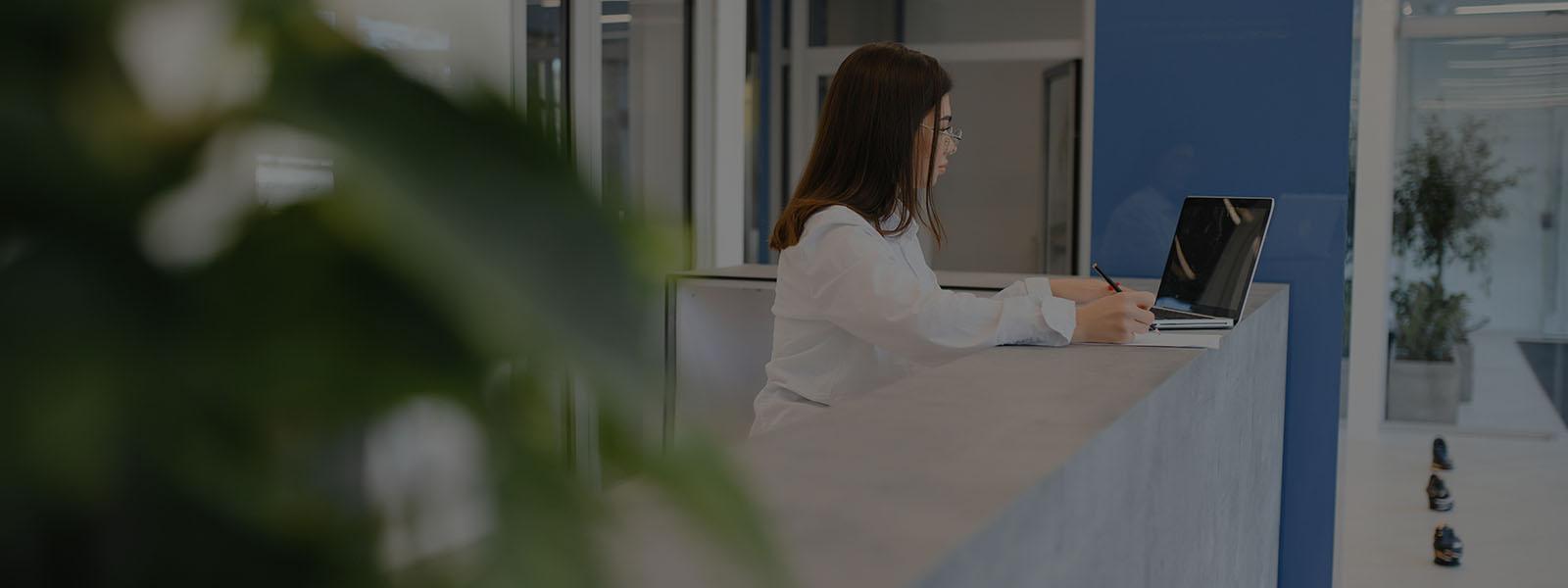 Women sitting on reception