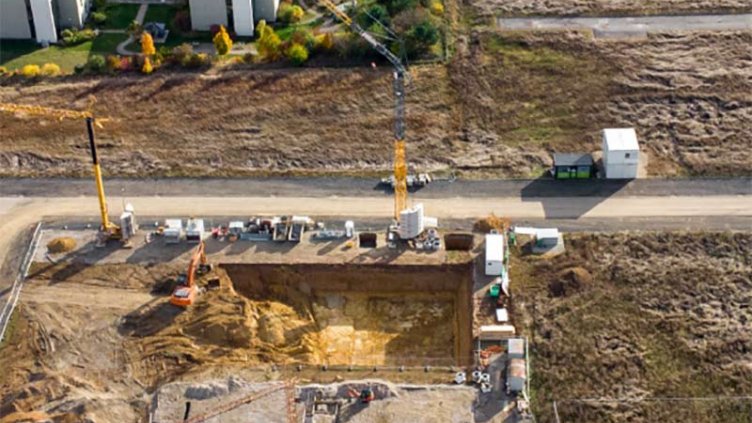 Aerial View of Construction Site