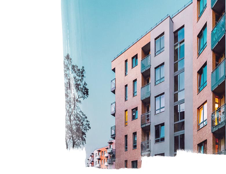 Residential complex and blue sky