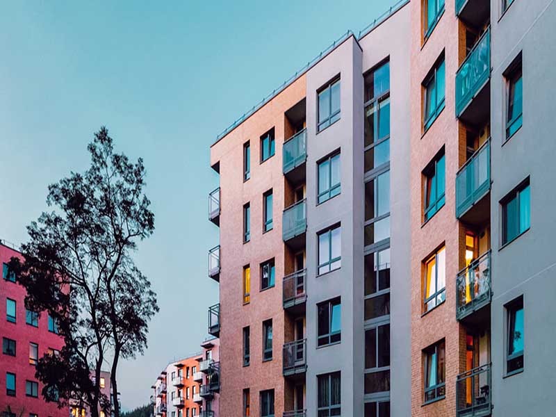 Residential complex and blue sky