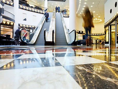 Inside view of the shopping complex