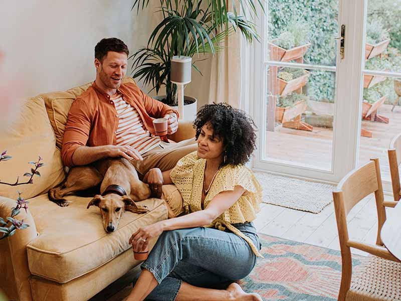 Couple with their dog