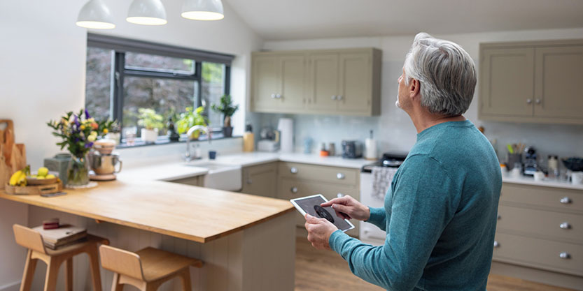 an old man in a house