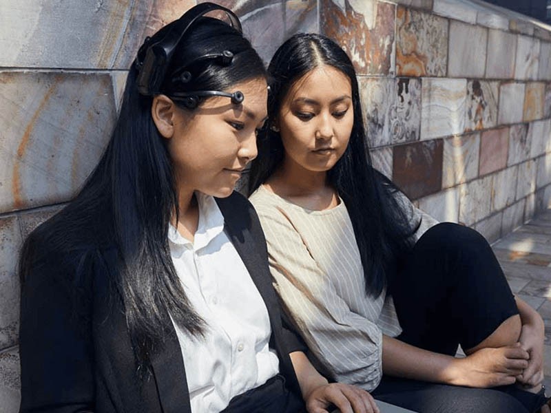 Two girls working in Laptop