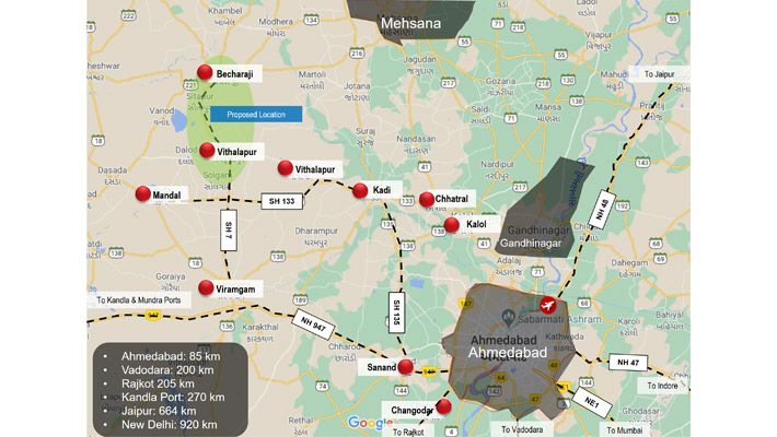 Ahmedabad Location Map