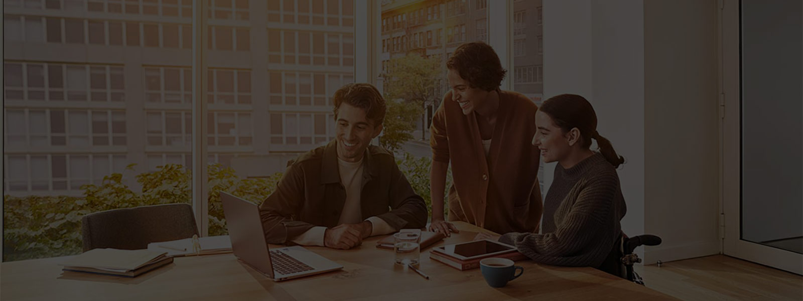 Shot of a group of coworkers enjoying the virtual session in the office