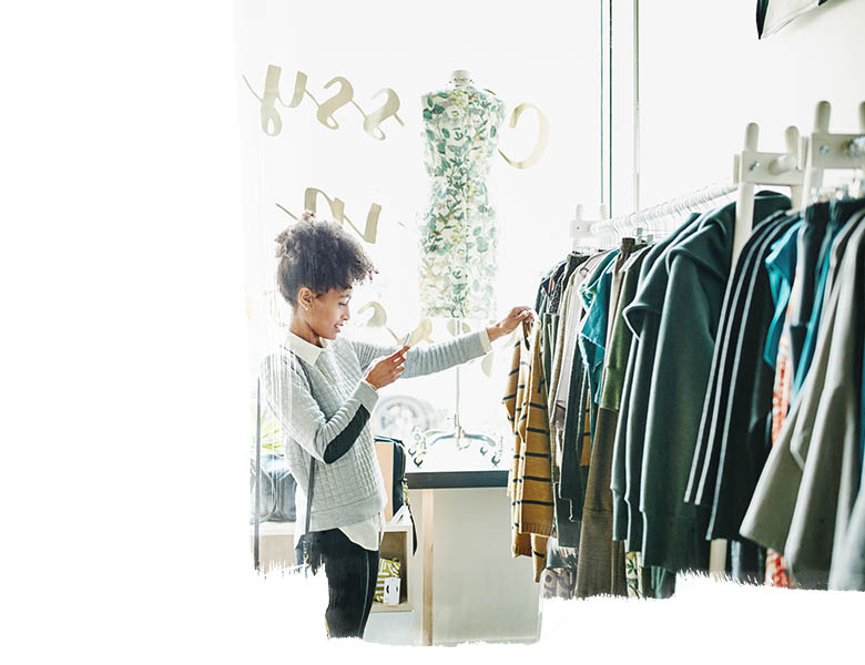 A man select dress and shopping in showroom